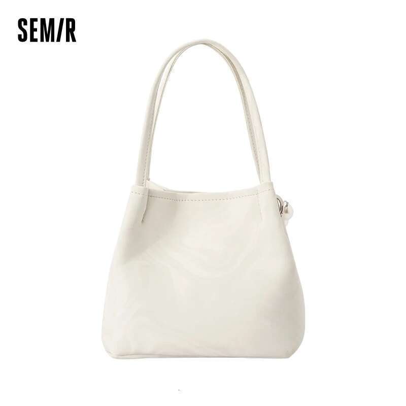 Semir Bucket Women Imitation Veet Single Shoulder Elegant Bead Handbag Temperament Crossbody Bag Bag