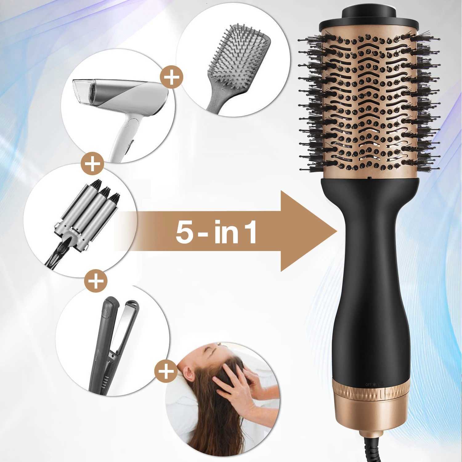 Professional Electric Heated Smoothing Comb Straight Hair Curly Styling Hair Dryer Brush 3 In 1 Hair Dryer BrushT251122
