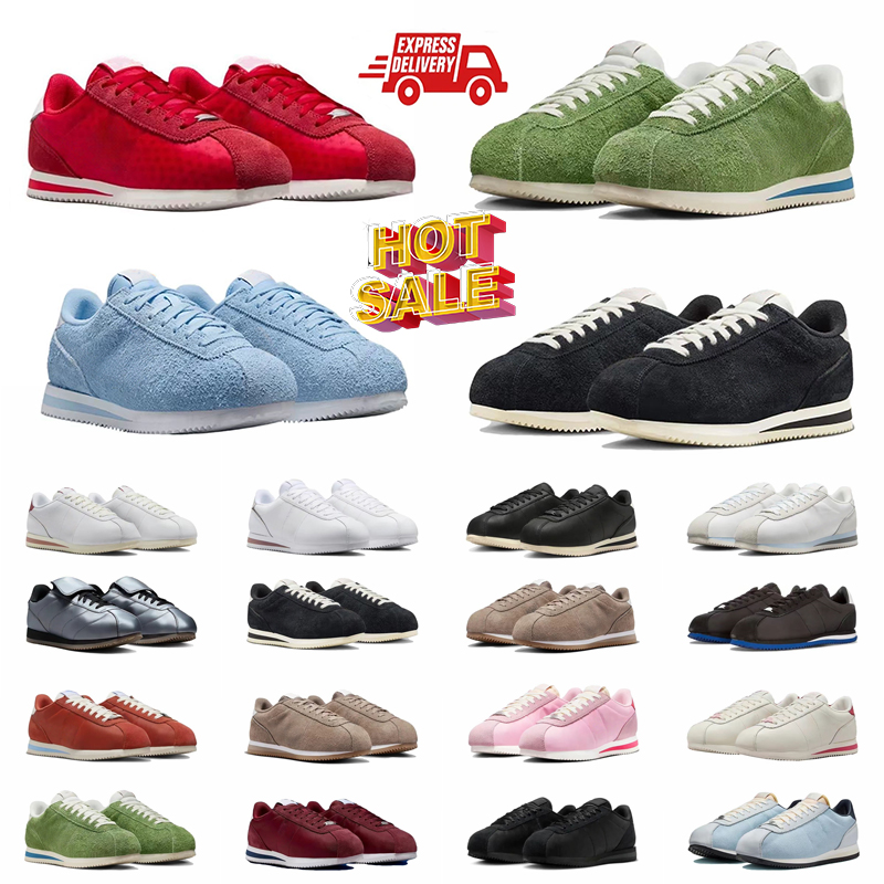 Top Cortezs Designer Running Shoes Nylon Leather Trainers Picante Red Pink Foam Blue Forrest Gump Outdoor Sneakers Size 36-45