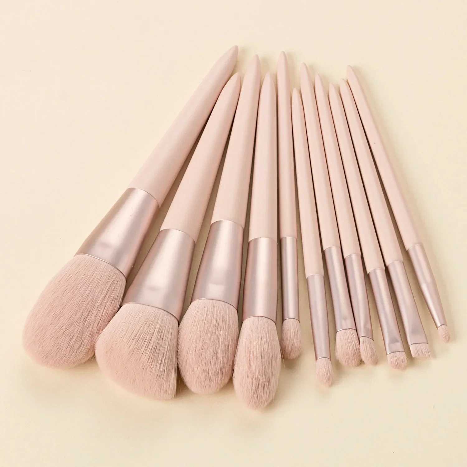 11 pcs Pink Makeup Brushes Set Vegan Eyebrow Eyelash Powder Synthetic Hair Foundation Brush Make Up Tools For Women C251122