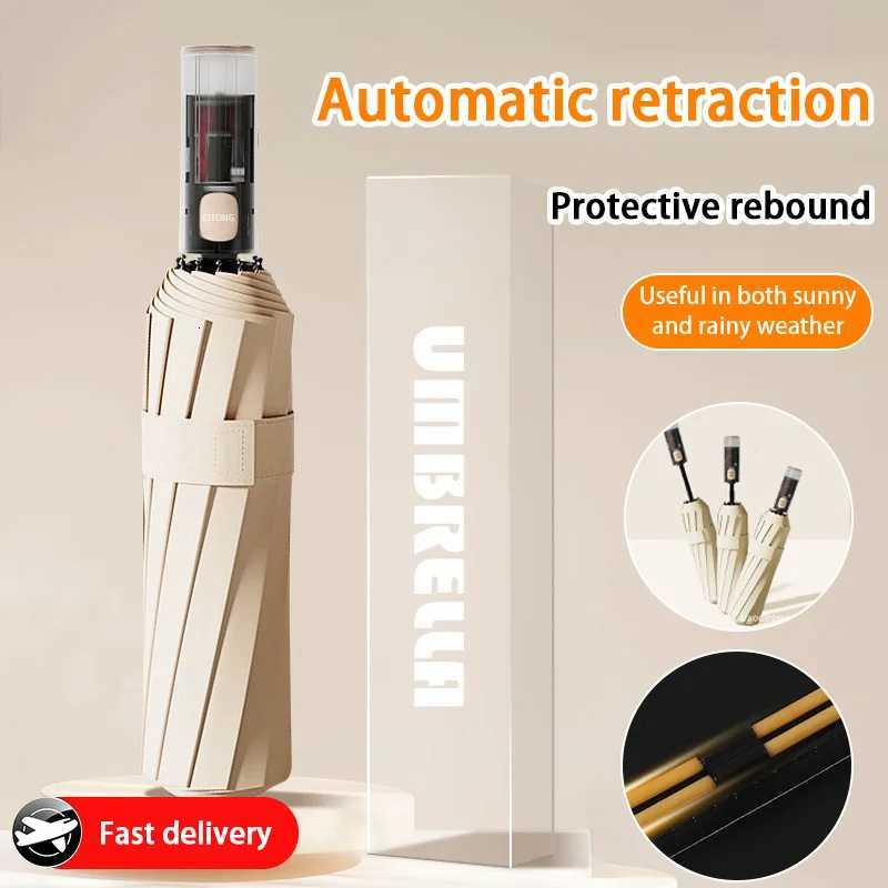 Anti-rebound Fully Automatic Umbrella Suitable Large Double Size Folding Sun Protection And Uv Protection UmbrellaM251122