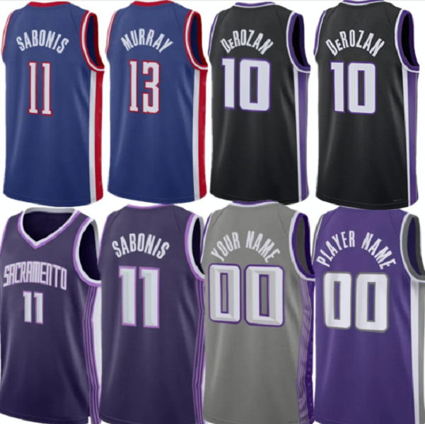 Custom DeMar DeRozan Basketball Jerseys Zach LaVine Russell Westbrook Malik Monk Isaac King Jones Drew Eubanks Keon Ellis Kingss Sabonis
