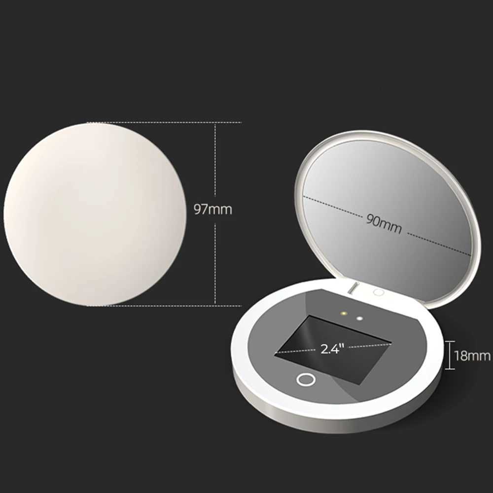 Smart Sunscreen Led Light Portable Makeup Mirror Uv Camera Visual Face Sunscreen Makeup Mirror M251122