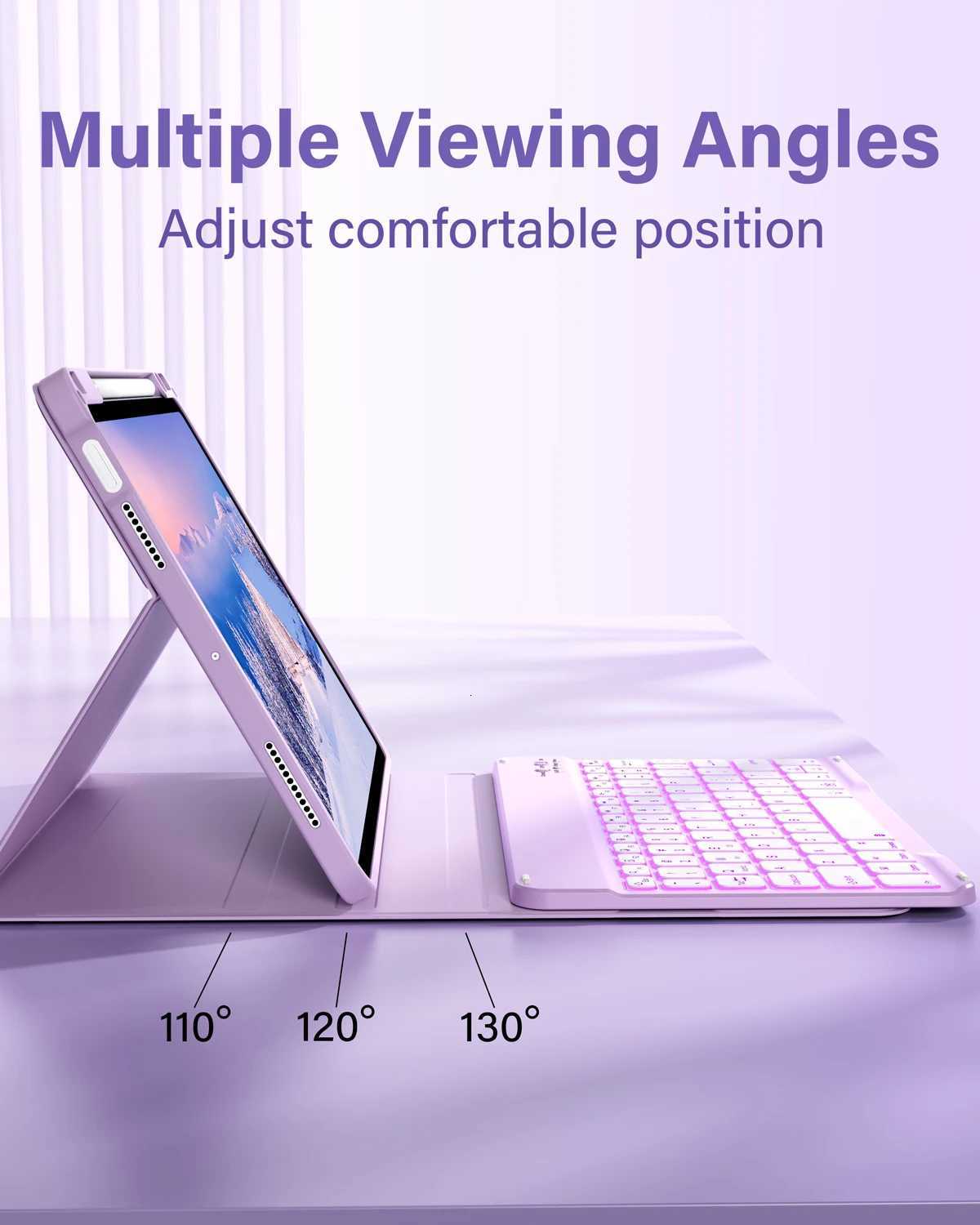 RBP Keyboard Case for iPad Air 11 inch M3/M2 2024/2025iPad Air 5th/4th Generation with Pencil Holder7 Backlit Keyboard H251122