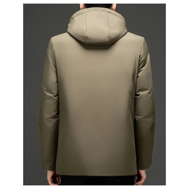 Mens Down Jacket Autumn Winter Solid Color Windproof Warm Thickened Casual Business Hooded Coat Men Simple padded Clothing 251110