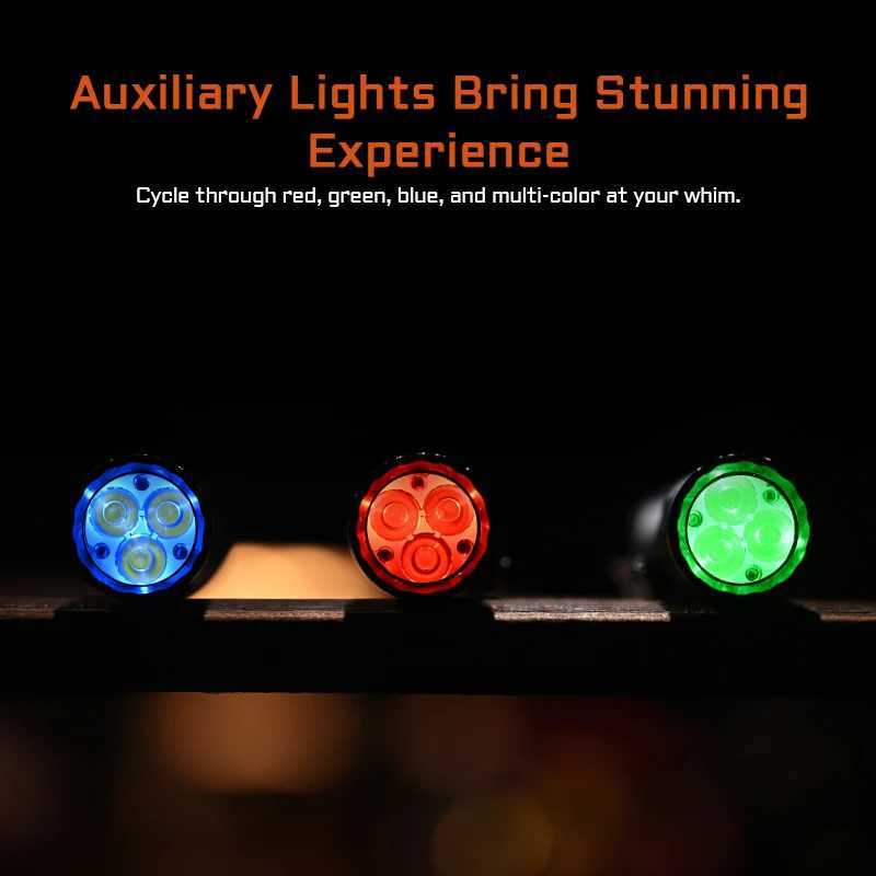 ACEBEAM EC20 new released Led flashlight EDC LUXEON HL4X Leds 2800 lumens 340 meters 18650 battery multi-color auxiliary lights C251122