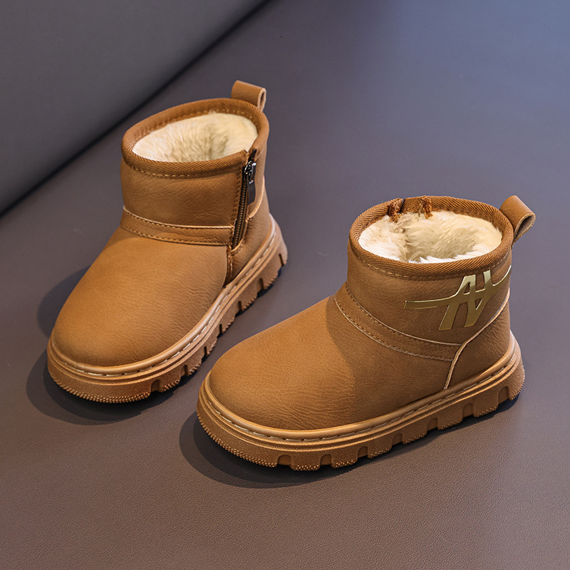 New designer shoes Children s Snow Boots Autumn Winter New Versatile Warm Boys and Girls Cotton Boots Winter Shoes Short Boots Fleece Lined Non Slip F