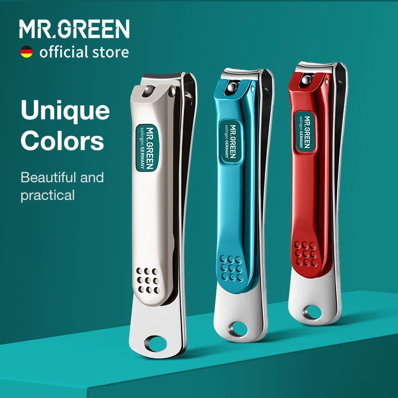 MRGREEN Nail Clippers Stainless Steel Curved blade Clipper Fingernail Scissors Cutter Manicure tools trimmer with nail files 251106
