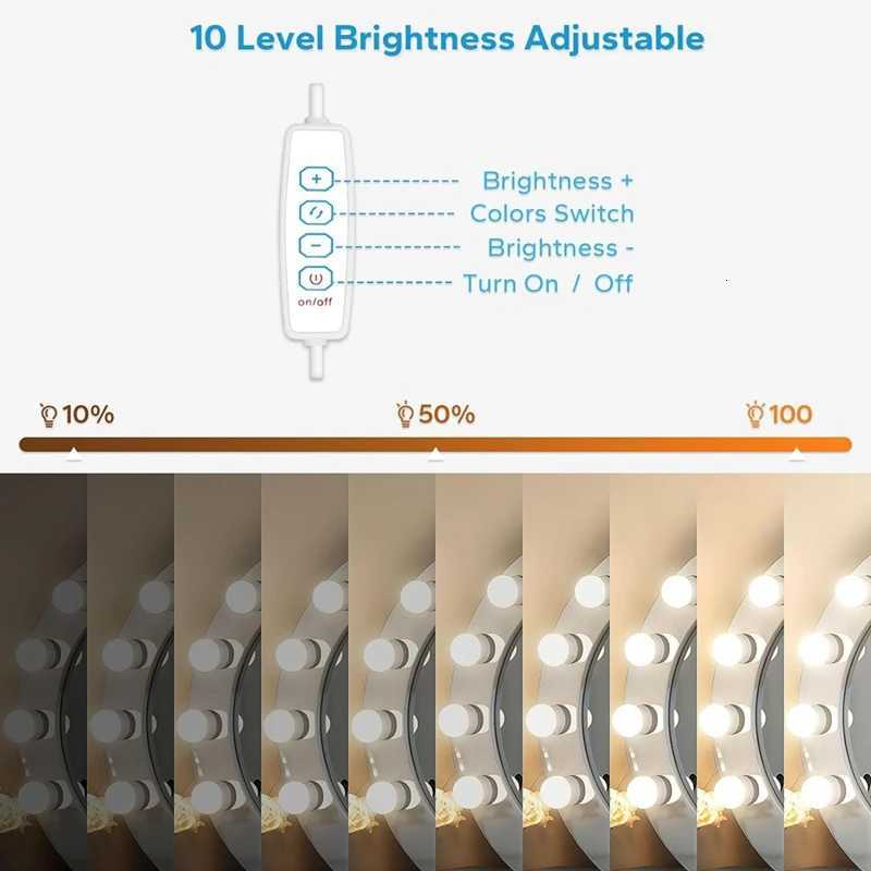 B97A-14 Dimmable Bulbs LED Vanity Mirror Lights With 10 Brightness Levels AdjustableFor Makeup Desk Bathroom Dressing Room M251122