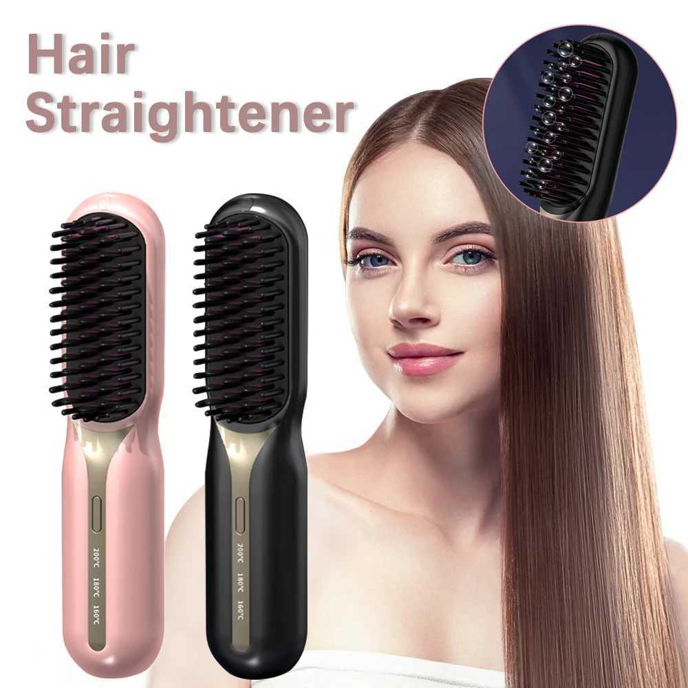 Wireless Hair Straightener Brush Women Fast Heating Portable Hair Comb Professional Fashion Portable Hair Straight Styling ToolsT251122