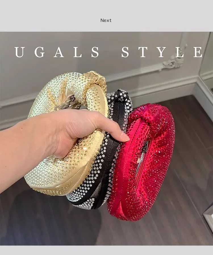 Crystal Shiny Diamonds Evening Bag Wedding Party Clutch Purse Luxury Satin Hobo Bag Fashion Womens Handbag Female Shoulder Bag K251121