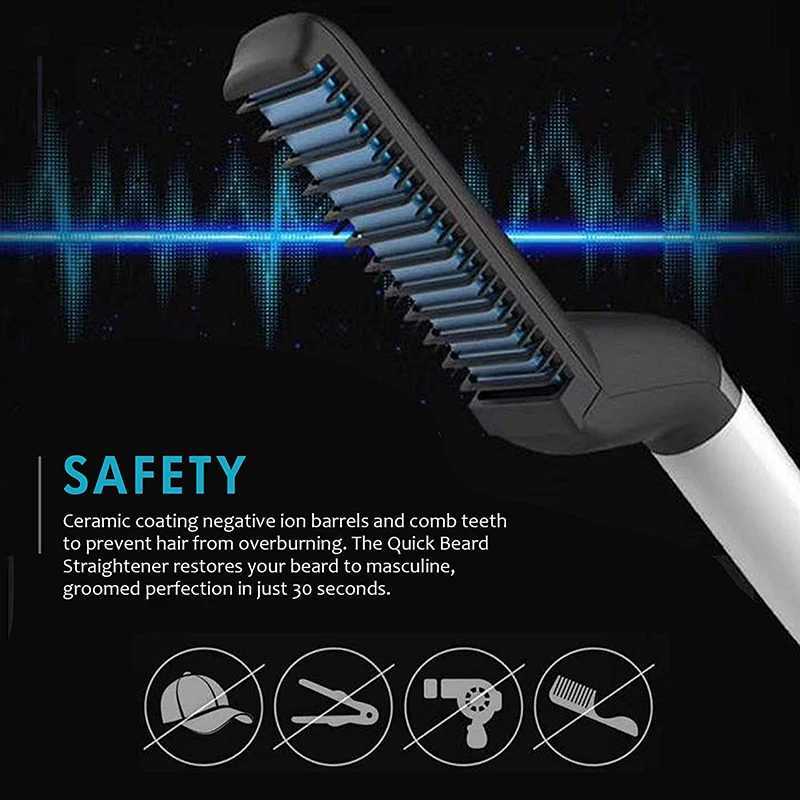 Multifunctional Electric Hair Comb Brush Beard Straightener Beard Straightening Comb Straight Hair Curler Styling Tools for MenT251122