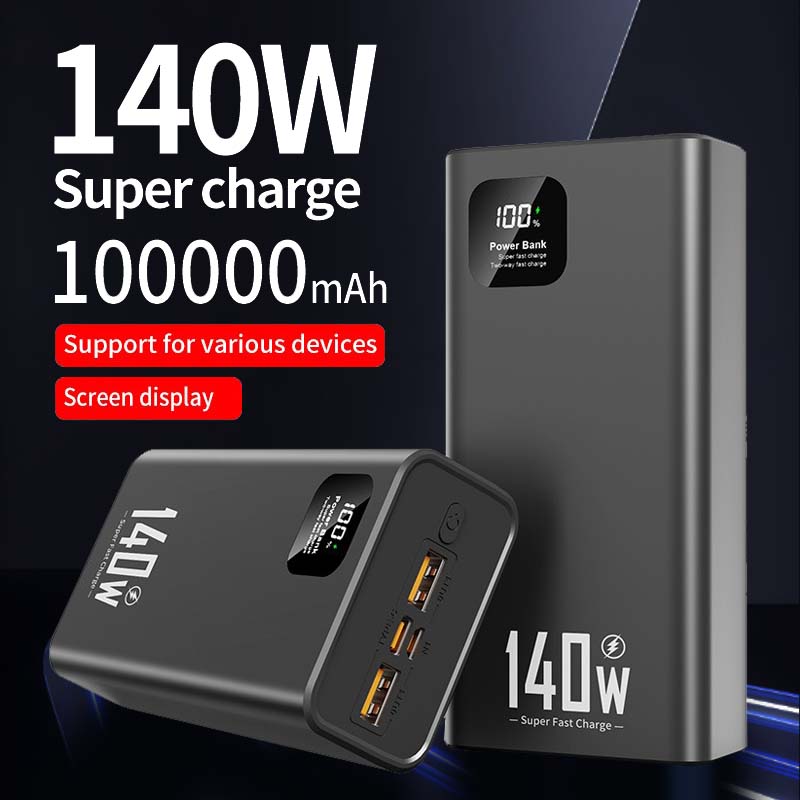 2026 140W 100000mAh High Capacity Power Bank Super Fast Charging Power Bank Portable Battery Charger For iPhone Samsung Huawei - view 3