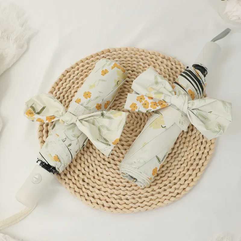 Automatic Umbrella Beautiful Flower Oil Painting Pattern Travel Portable Folding Umbrella Sunshade Rain Windproof UmbrellaM251122