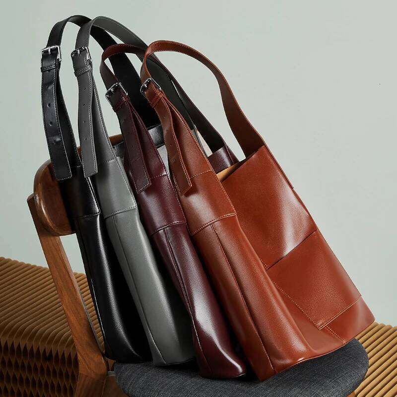 Toptrends Cowhide Genuine Leather Large Hobo Shoulder Bags For Women 2025 Luxury Designer Bucket Totes Shopping Ladies Handbags