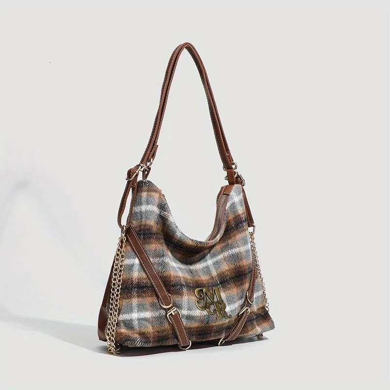 JIOMAY 2025 New Womens Retro Academy Style Shoulder Bag Thousand Bird Grid Fashion Backpack Large Capacity Commuter HandbagT251122