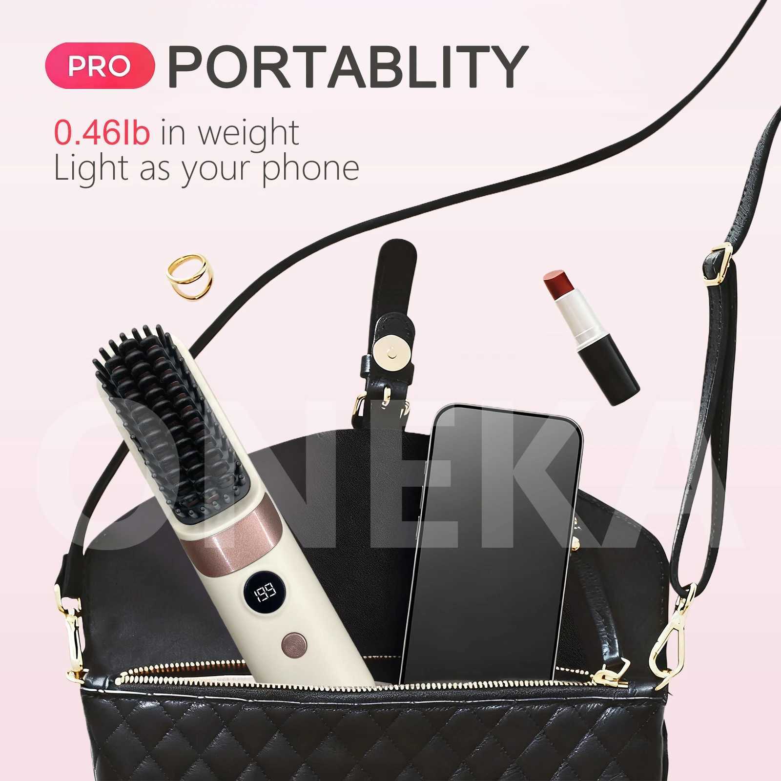 Cordless Rechargeable Small Flat Iron Short Hair Pixie Cut Bangs Mini Hair Straightener Brush Christmas Gift Idea For GirlT251122