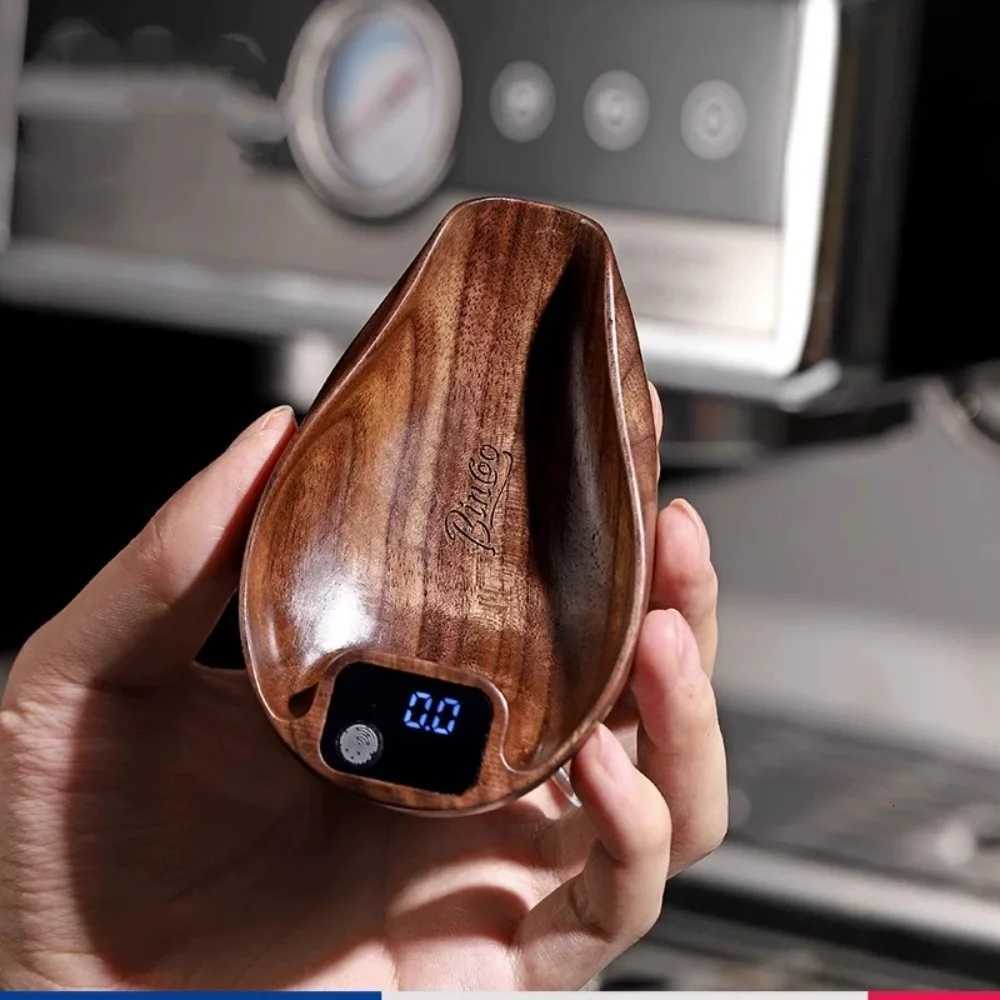 Wooden Walnut Color Tea Coffee Espresso Scale Weigh Digital Coffee Scale with Timer 01g 001oz Resolution 03 to 200g RechargeM251122
