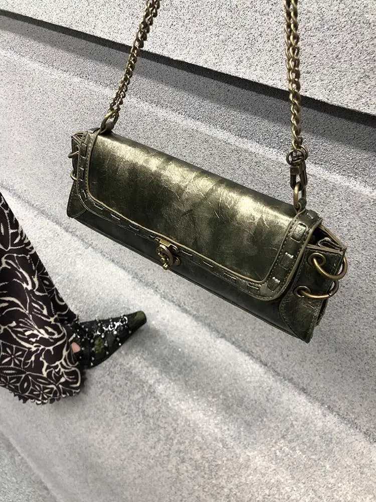 Women Bag Vintage PU Chains Hasp Shoulder Bag Chest Bags Handbag Euro-America StyleT251122