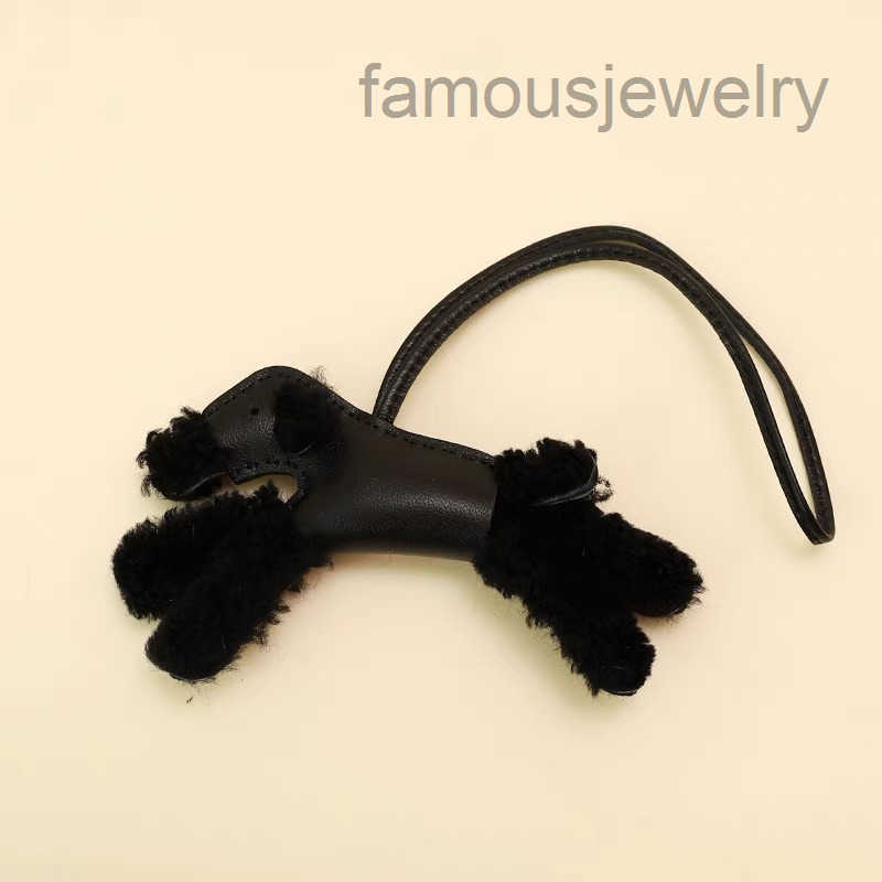 Cute leather pony bag pendant handmade sheepskin mini pony car keychain tassel charm