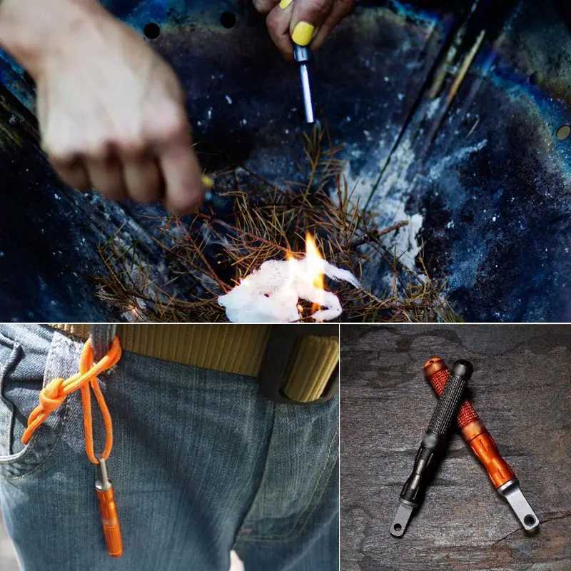 Portable Outdoor Camping Gear for Survival Emergencies FireStarting Flint and Magnesium Stick Mini MultiFunction Fire Starter J251121
