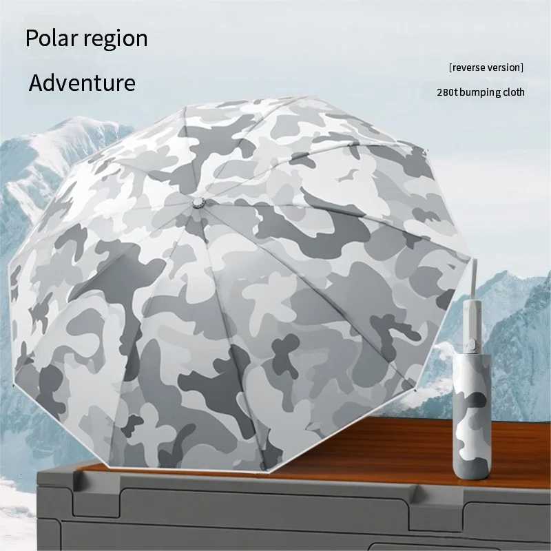 New 280T camouflage three-fold umbrella automatic umbrella business umbrella sun protection sun and rain two users traveling outM251122