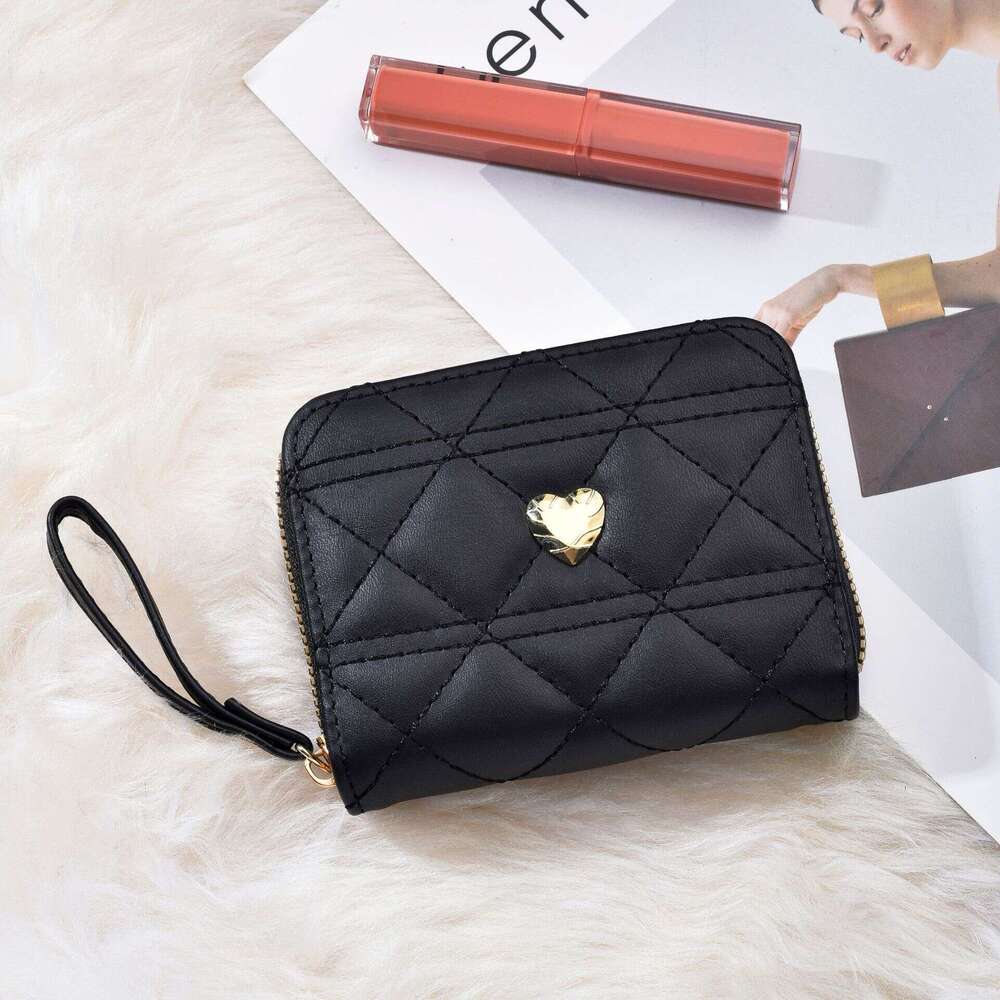 New 2025 Women's Wallet Japanese and Korean Style Mini Small Card Bag, Pulling Chain, Simple, Large Capacity, Short Version