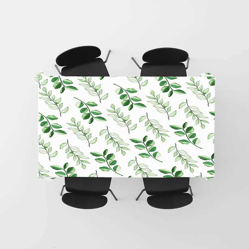 Luxury Dining Table Cloth Green Leaves Print Universal Fit Cover for Home Decor Easy Washable Fabric Perfect Gift for Housewarmi C251122