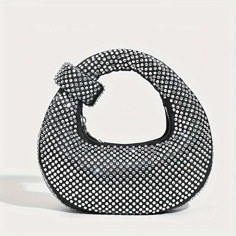 Small Half moon Evening Clutch Party Bags For Women Luxury Designer Handbag 2025 New In Fashion Diamond Chain Shoulder Crossbody K251121