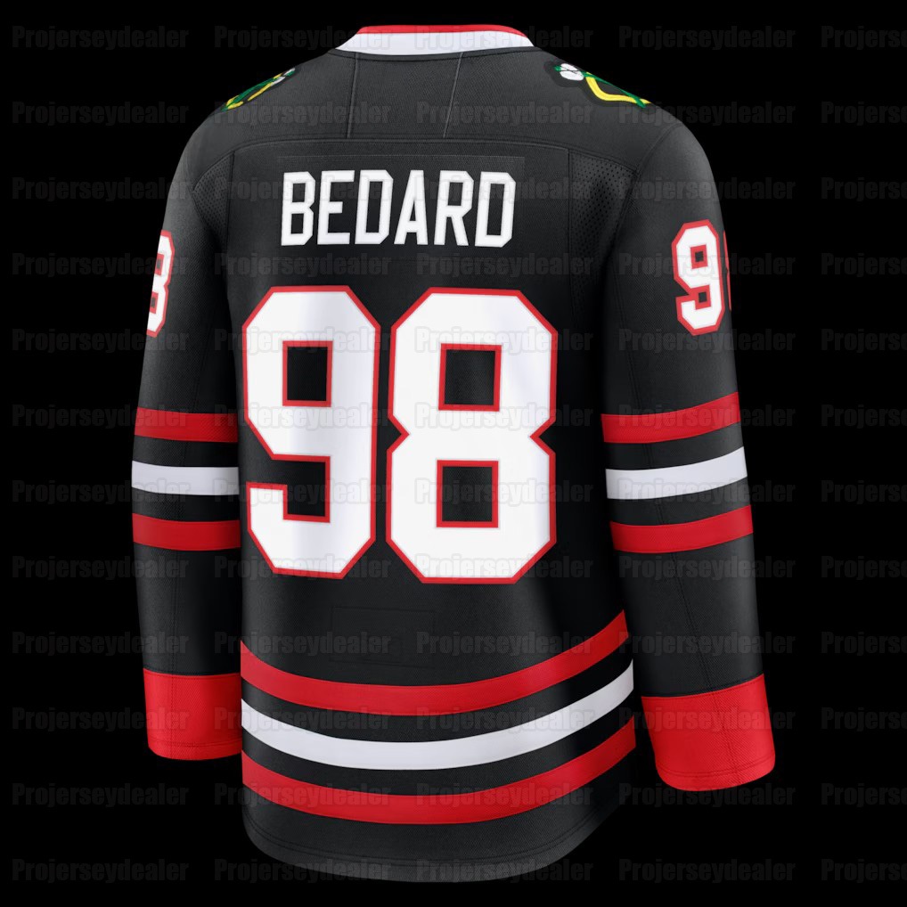 0112 Custom Hockey Jerseys 98 Bedard 2025 26 Black Jersey Alex Vlasic Nick Foligno Taylor Hall Bertuzzi Teravainen Maroon Andreas Athanasiou Jones