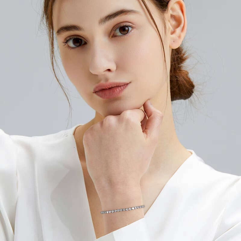 Iced sterling silver Fashion Jewelry 3mm 2mm Classic 5A CZ hip-hop moissanite Tennis Bracelet for Women and Men