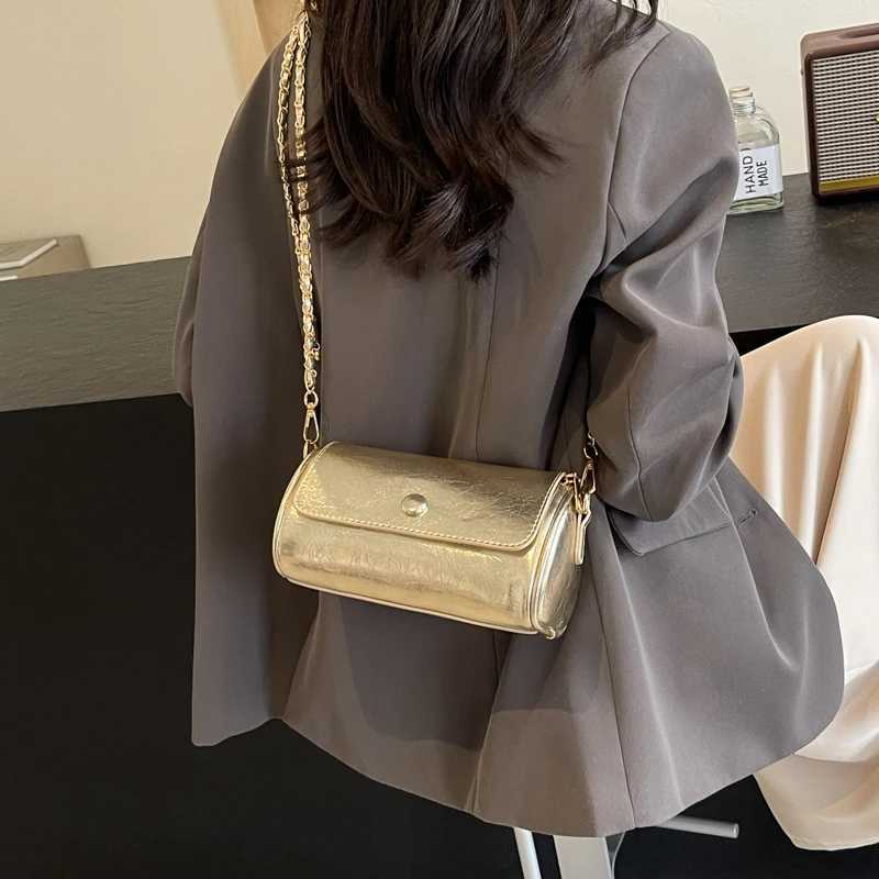 Small Sier Crossbody Bags For Wen 2024 Korean Fi Designer Fems Bucket Bag Lady Chain Gold Handbags And Purses Z250226