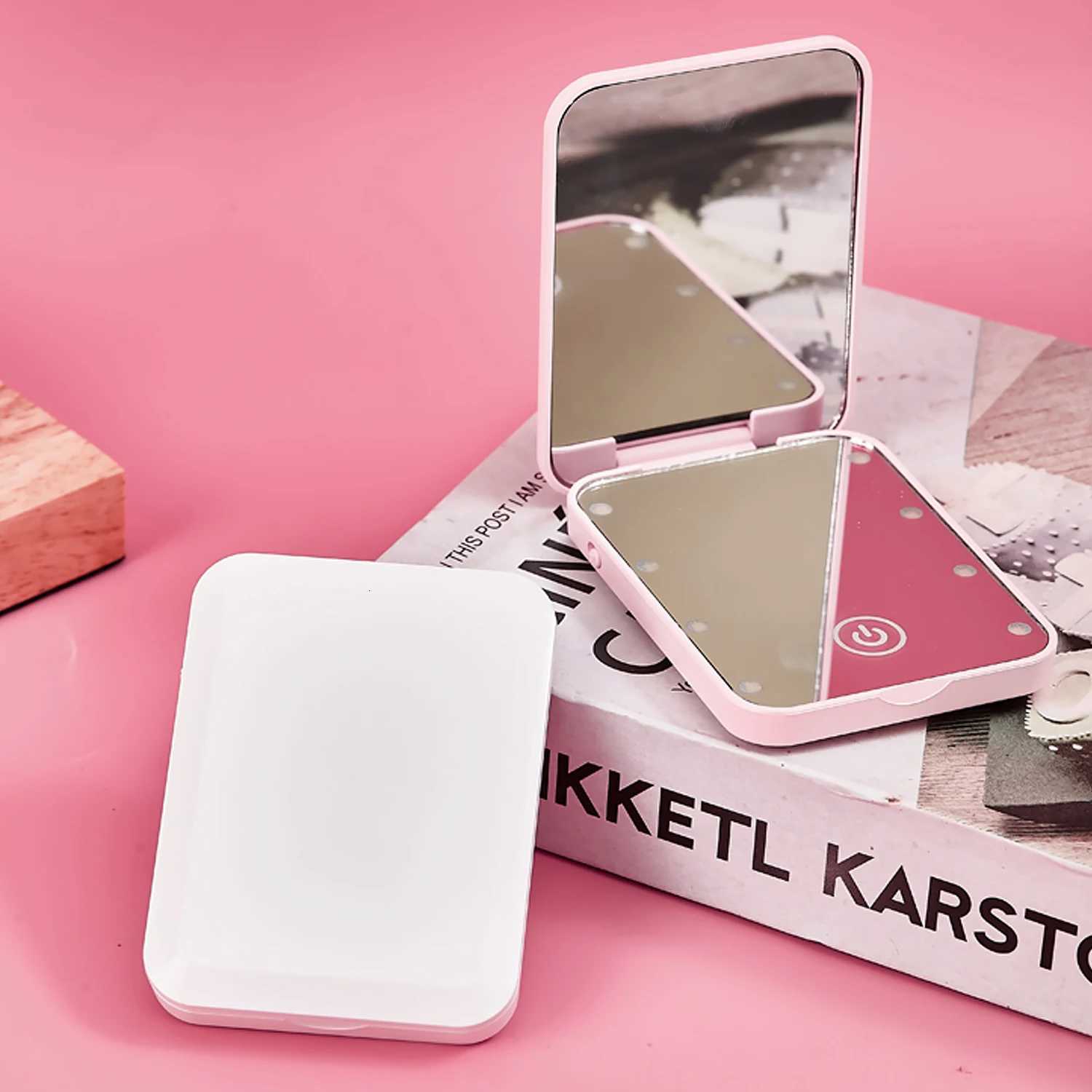 LED makeup mirror Compact Small Folding makeup mirror Portable travel makeup mirror Exquisite Womens Gift M251122