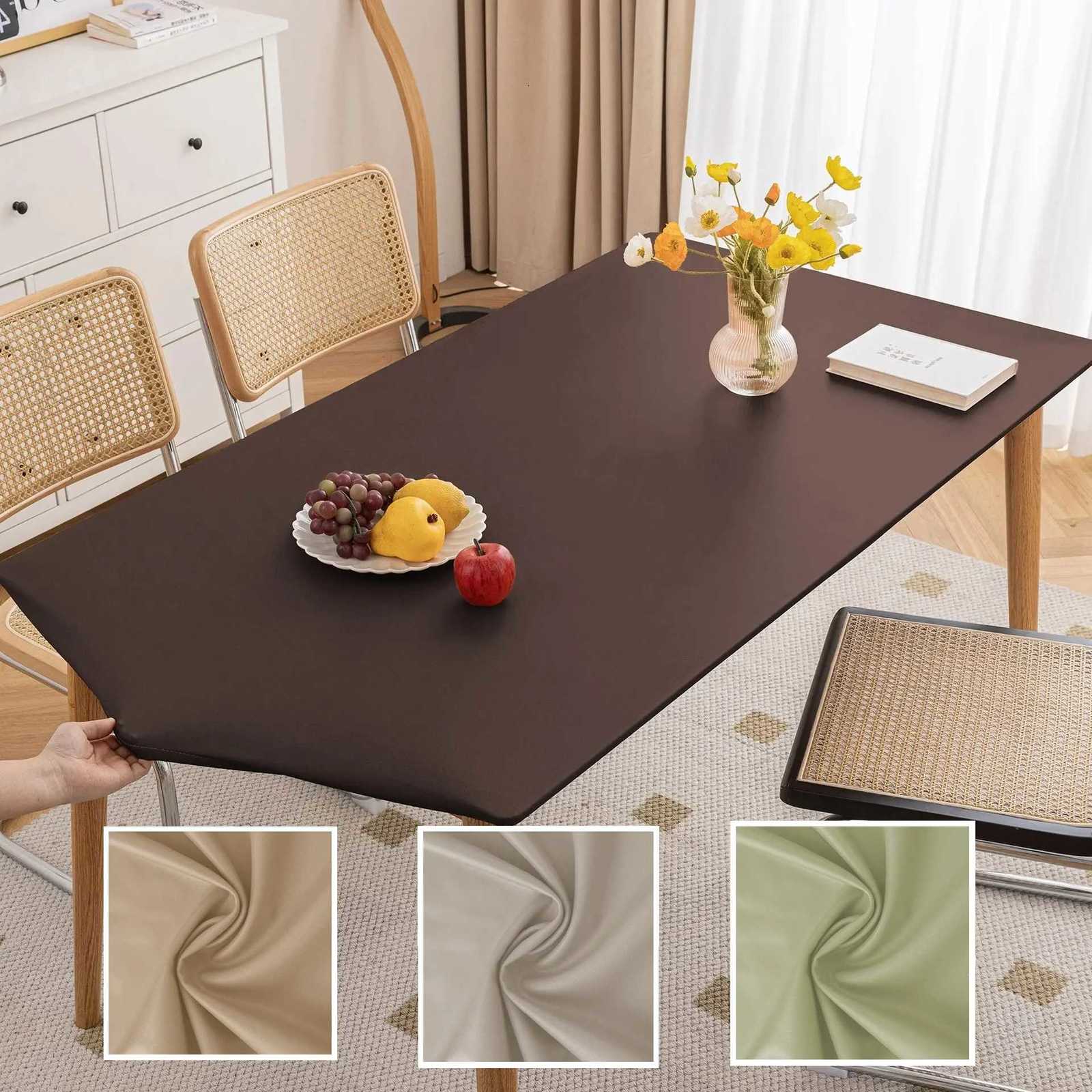 1 PC Solid Colour Rectangle Table Cloth Cover Waterproof Tablecloth Fits for Folding Tables Washable Table Protector Camping C251122