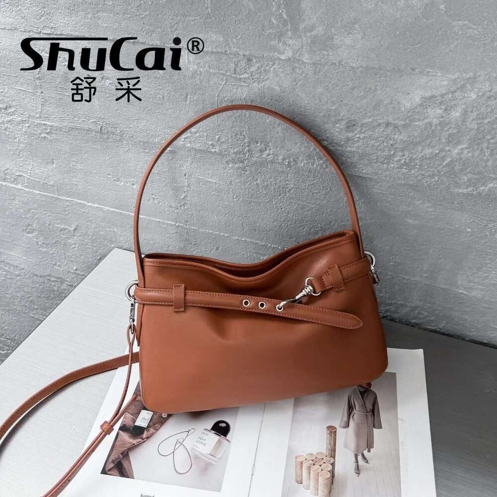Cowhide Fashion Women Large Shoulder Bags Designer High Quality Leather Ladies Coffe Corss Bag Black White Brown New Bag
