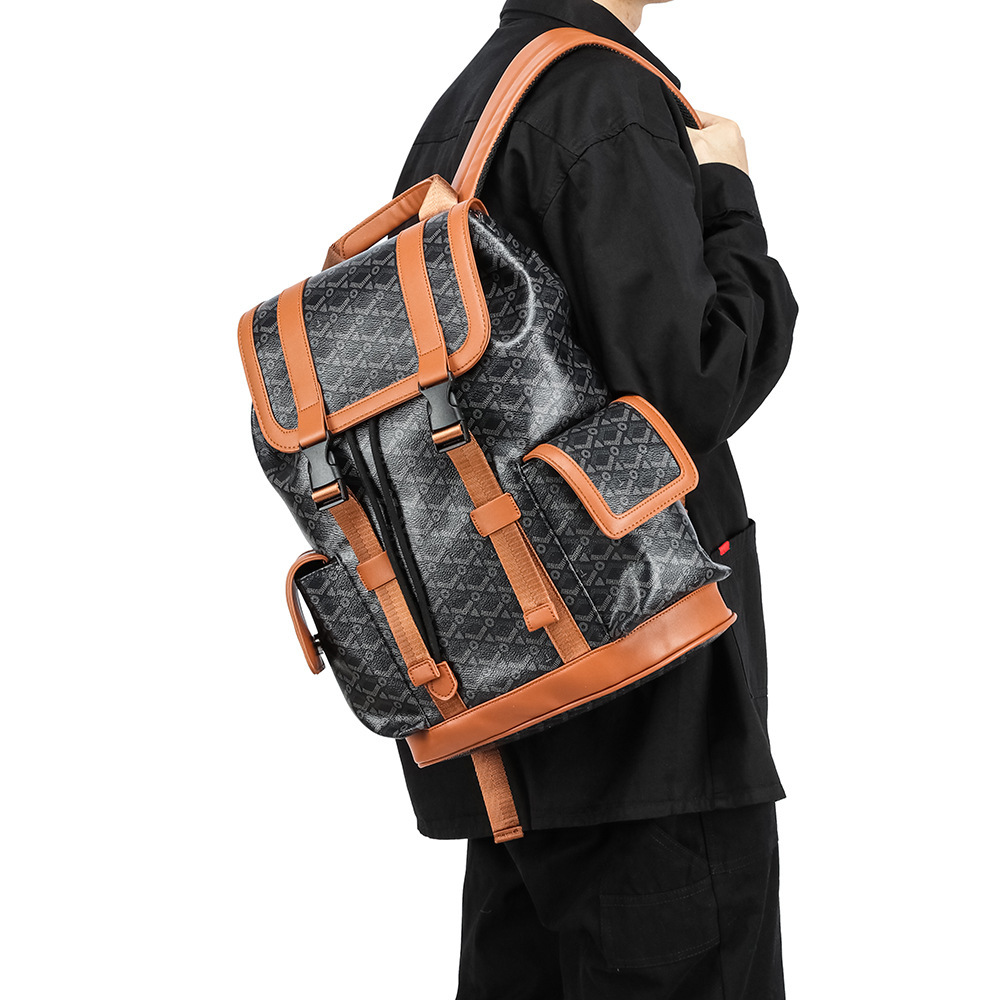 Classic Style New Men'S Business Leisure Backpack Large Capacity Commuting Backpack Business Trip