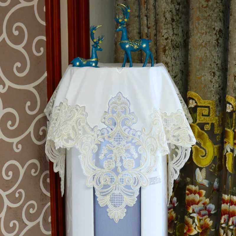 Modern Luxury Lace Embroidery Border European Furniture Tablecloth Washing Machine Cover Cloth Bedroom Round Table Decoration C251122