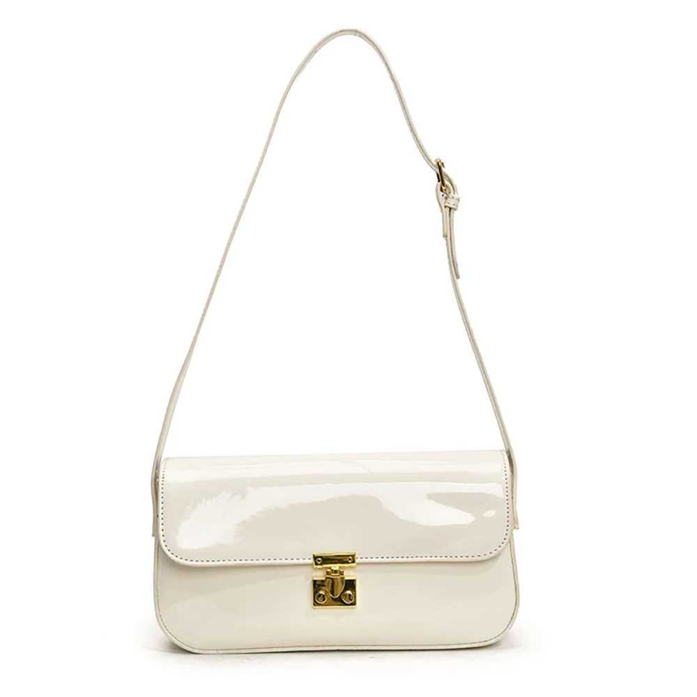 Shining Patent Leather Burgundy Shoulder Bag for Women Communicating Square Crossbody Bag Luxury Designer for Women Communicating Underarm Bag W250421