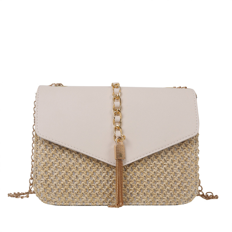 Free shipping, niche design new women's bag, high-end, simple straw woven small square bag, underarm bag, versatile single-shoulder crossbody bag