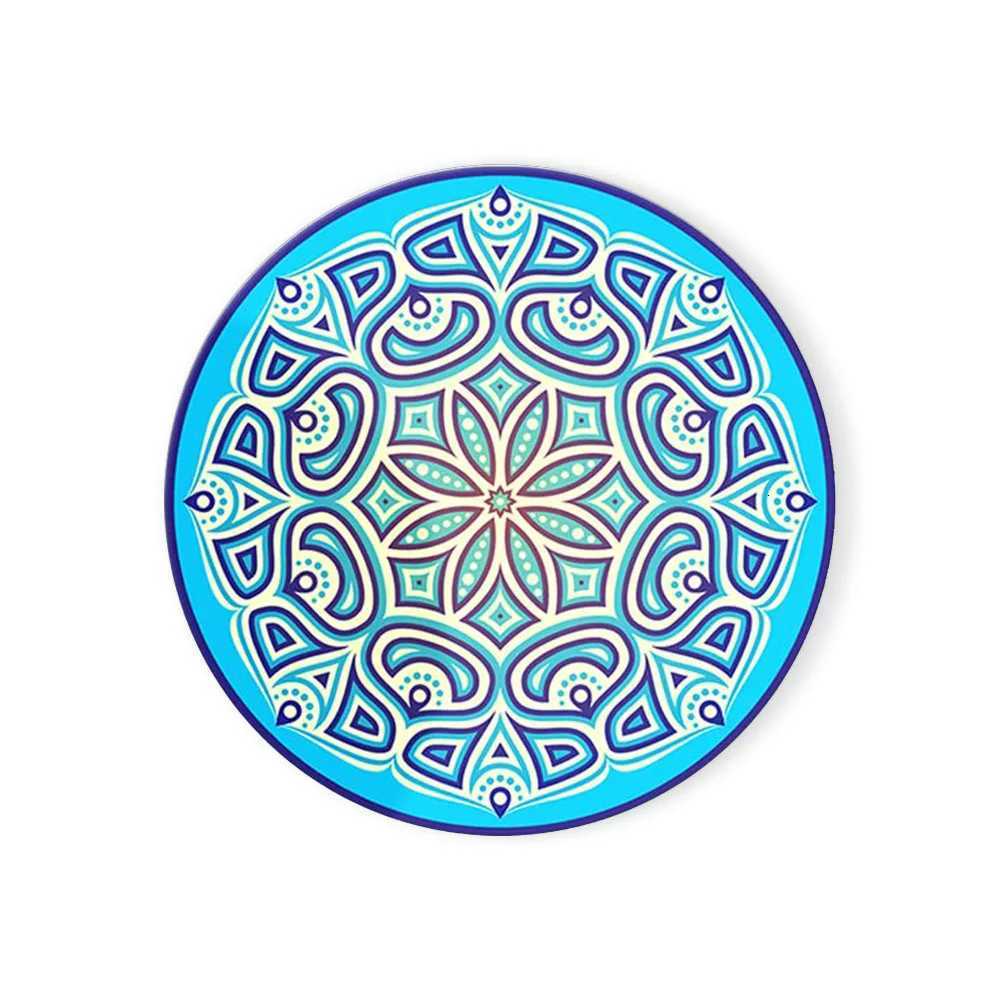 Mandala Style Enamel Coasters for Drinks Cork Base with Holder for Friends Funny Birthday Housewarming Kitchen Bar Decor C251122