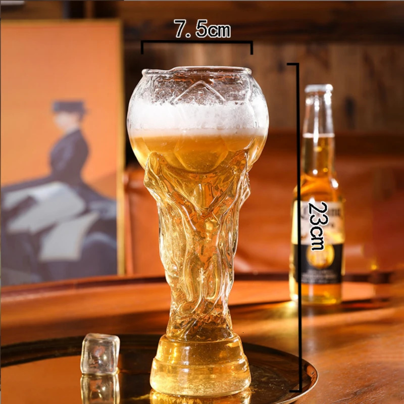 World Cup Beer Glass Creative 450ml 600ml 800ml Hercules Mug Beer Mug Glass Football Cup Crystal Glass Wine Cup Soccer Worl 250422
