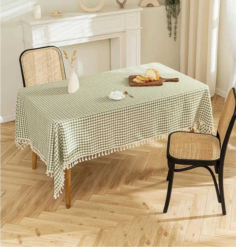 Checkered Tablecloth Kitchen Wedding Holiday Table Decoration Tablecloth Outdoor Bohemia Cotton Picnic Geometric Tablecloth C251122
