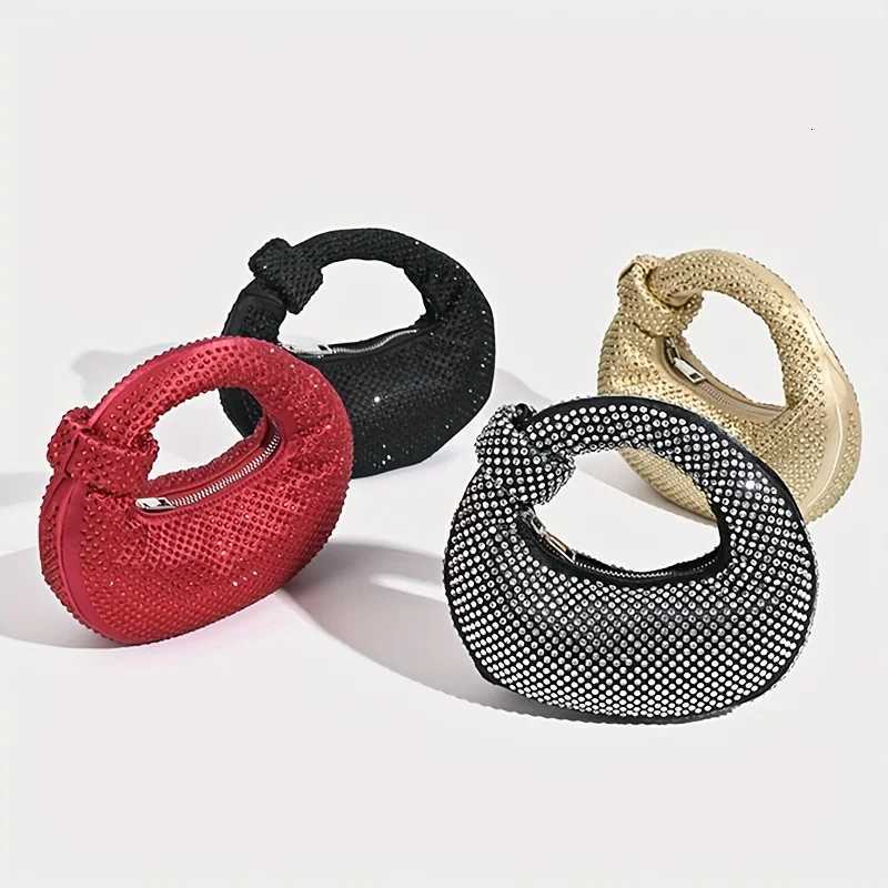 Small Half moon Evening Clutch Party Bags For Women Luxury Designer Handbag 2025 New In Fashion Diamond Chain Shoulder Crossbody K251121