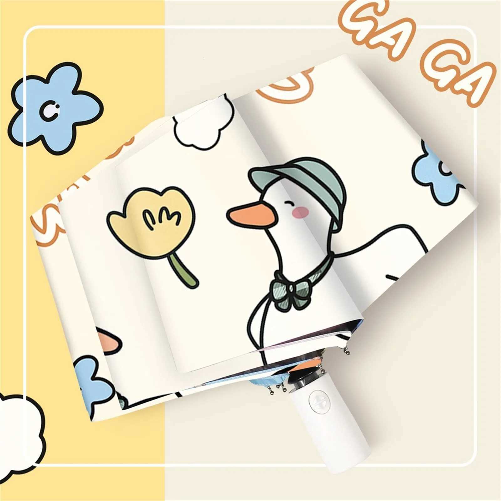 Lightweight 3-stage Automatic Umbrella Waterproof Fully Automatic umbrella Folding Mini Elementary School Children Sun ParasolM251122