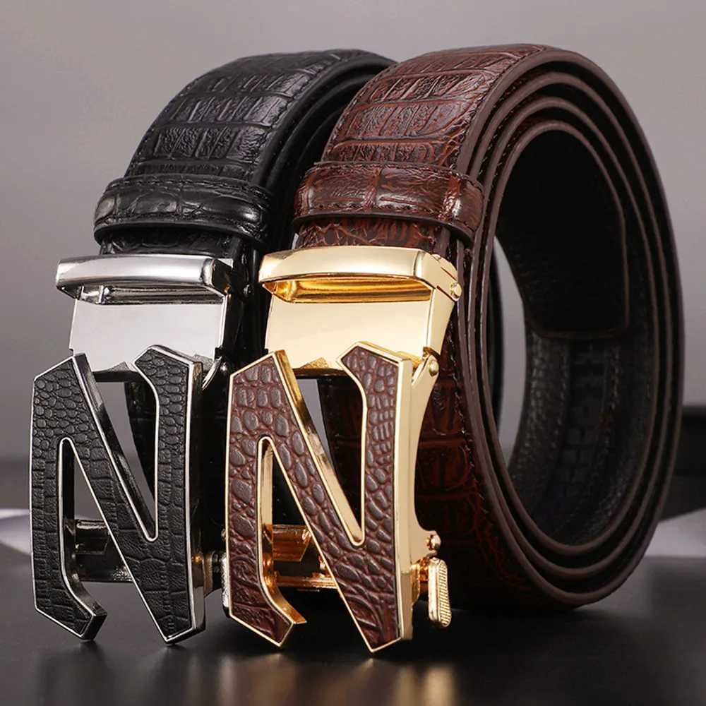 New Mens Belt Automatic Genuine Leather Luxury Belt of Men Male Metal Automatic Buckle Designer High Quality Waist Belt J251122