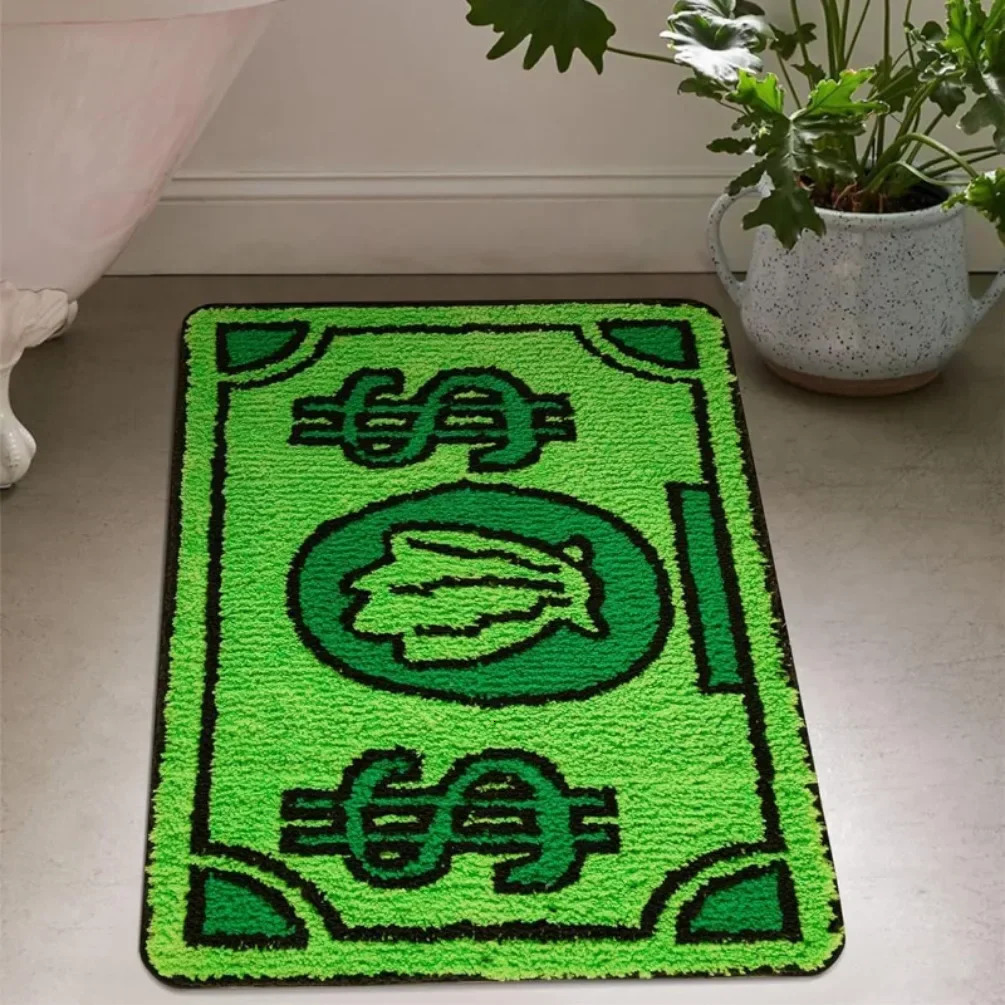 Cartoon Money Rugs Waterproof Floor Mat Fluff Carpet Non-slip DoorMat Halloween Decor Banknote Rug for Bathroom Hallway Balcony 250411