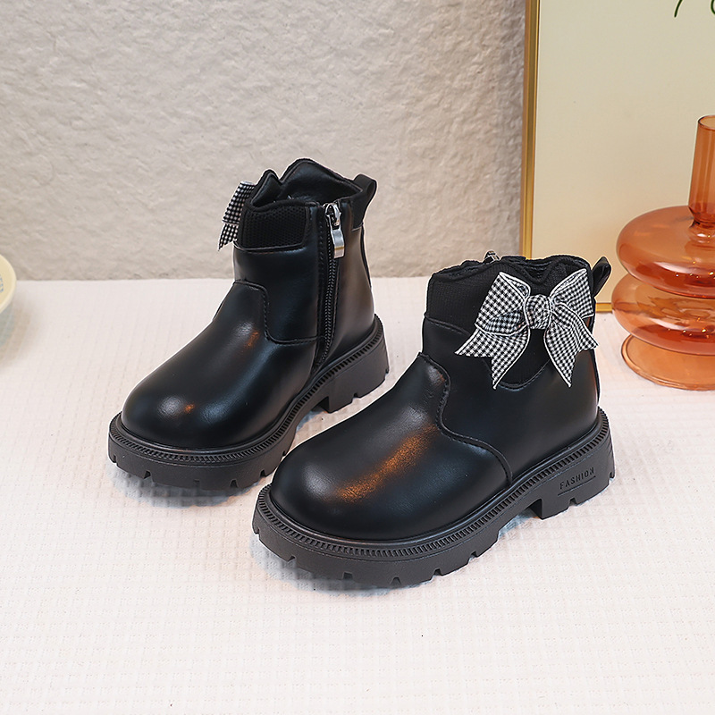 New designer shoes Girls Boots Children s Short Boots New Baby Fleece Lined Leather Boots Little Princess Leather Boots Winter Stylish Martin Boots