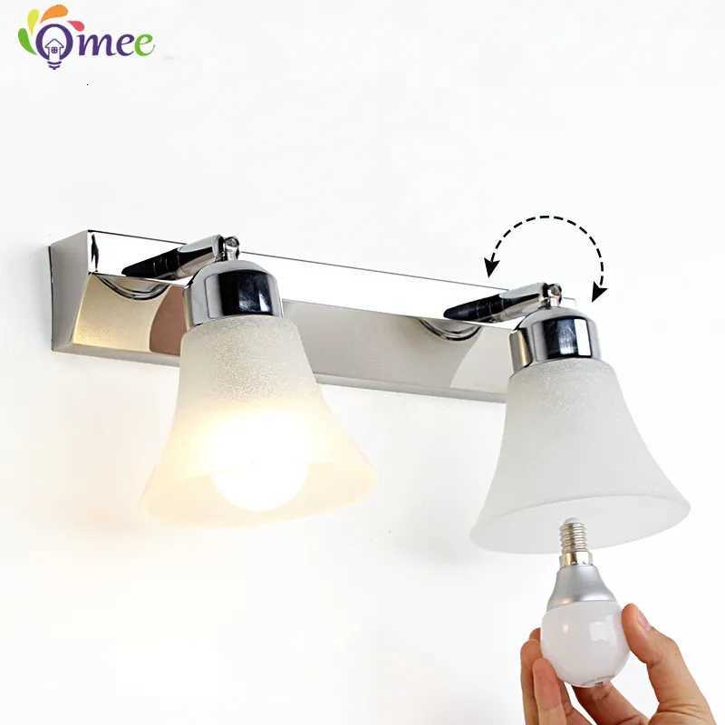 Modern Wall Mirror Light for Bathroom Dressing Room 3/4/5 Lights Silver Wall Lamp Glass Lampshade E27 Indoor Decoration Lighting M251122