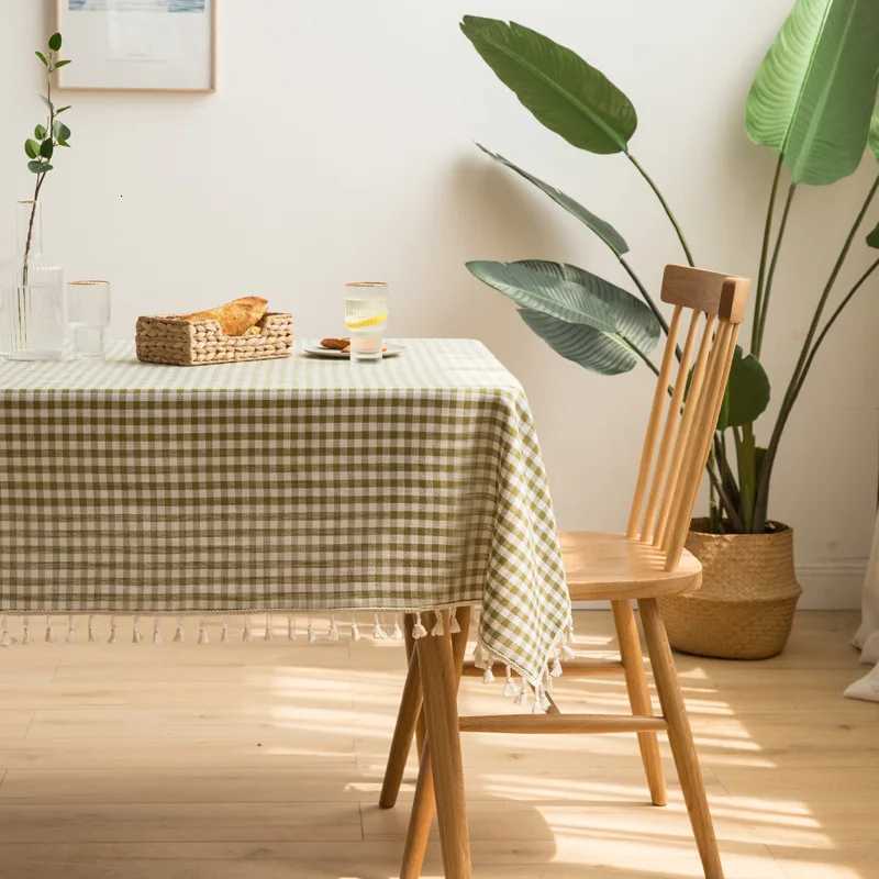 Checkered Tablecloth Kitchen Wedding Holiday Table Decoration Tablecloth Outdoor Bohemia Cotton Picnic Geometric Tablecloth C251122