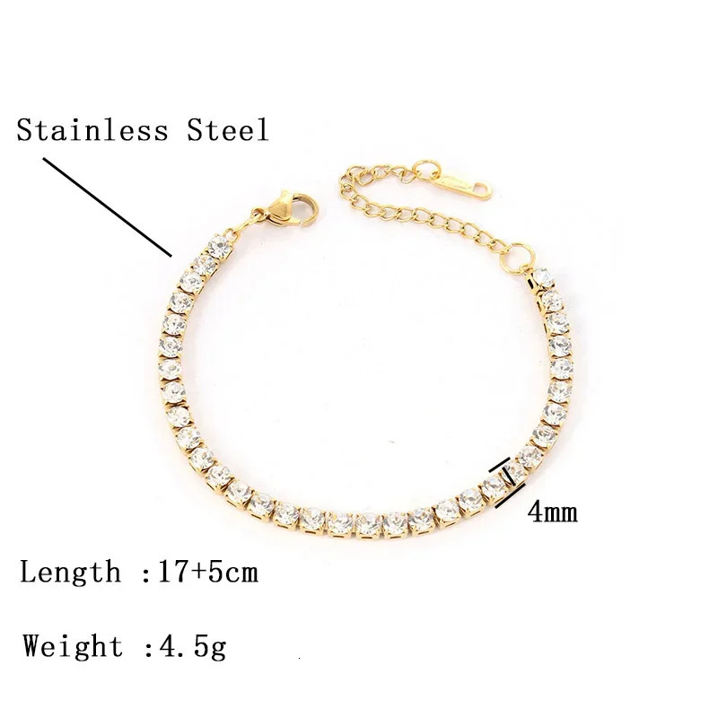 2024 In Stainless Steel Bracelet For Women Adjustable Tennis Braclet Luxury Zirconia Braslet Girlfriend Gift Pulsera Femme 251113